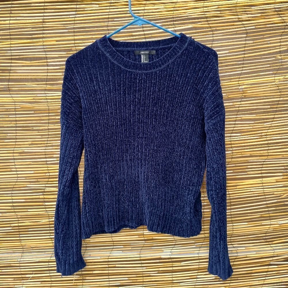 Forever 21 Deep Purple Knit long Sleeve Crewneck Sweater Soft Stretchy S